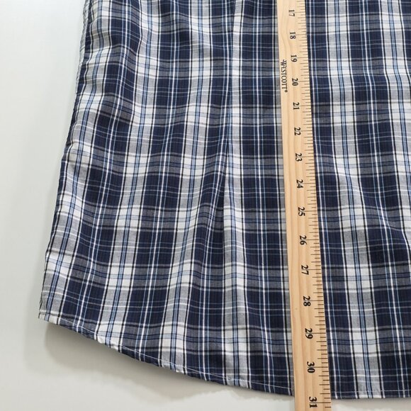 Sondergaard Casual Shirt Men 16 Blue White Plaid LS Buttons Collar Fitted Cotton - Picture 8 of 16